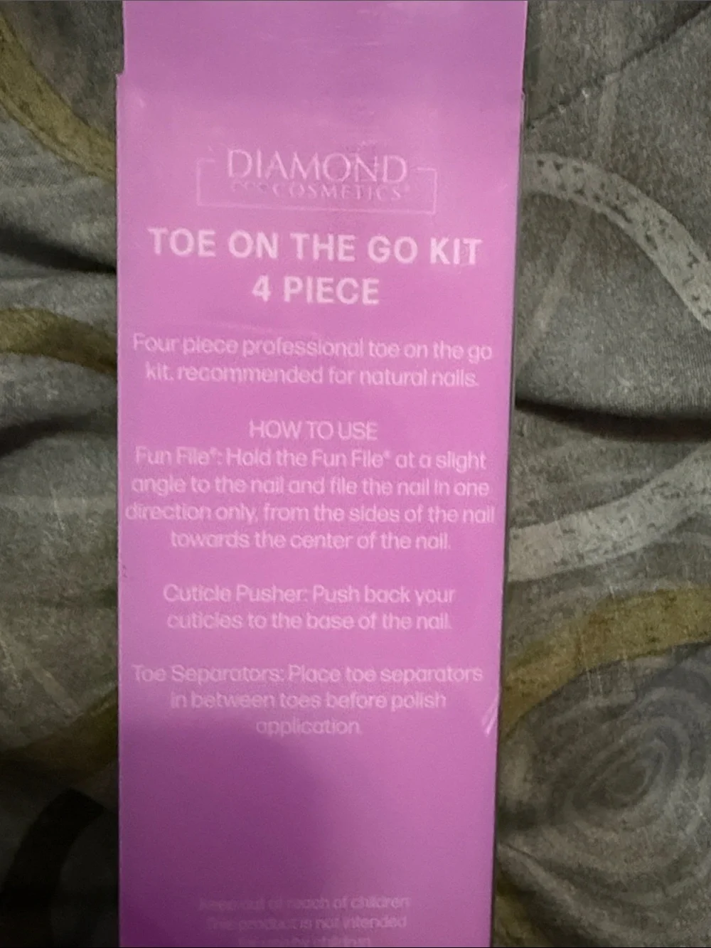 Pink Pedicure Kit – 4-Piece Toes On-The-Go Set